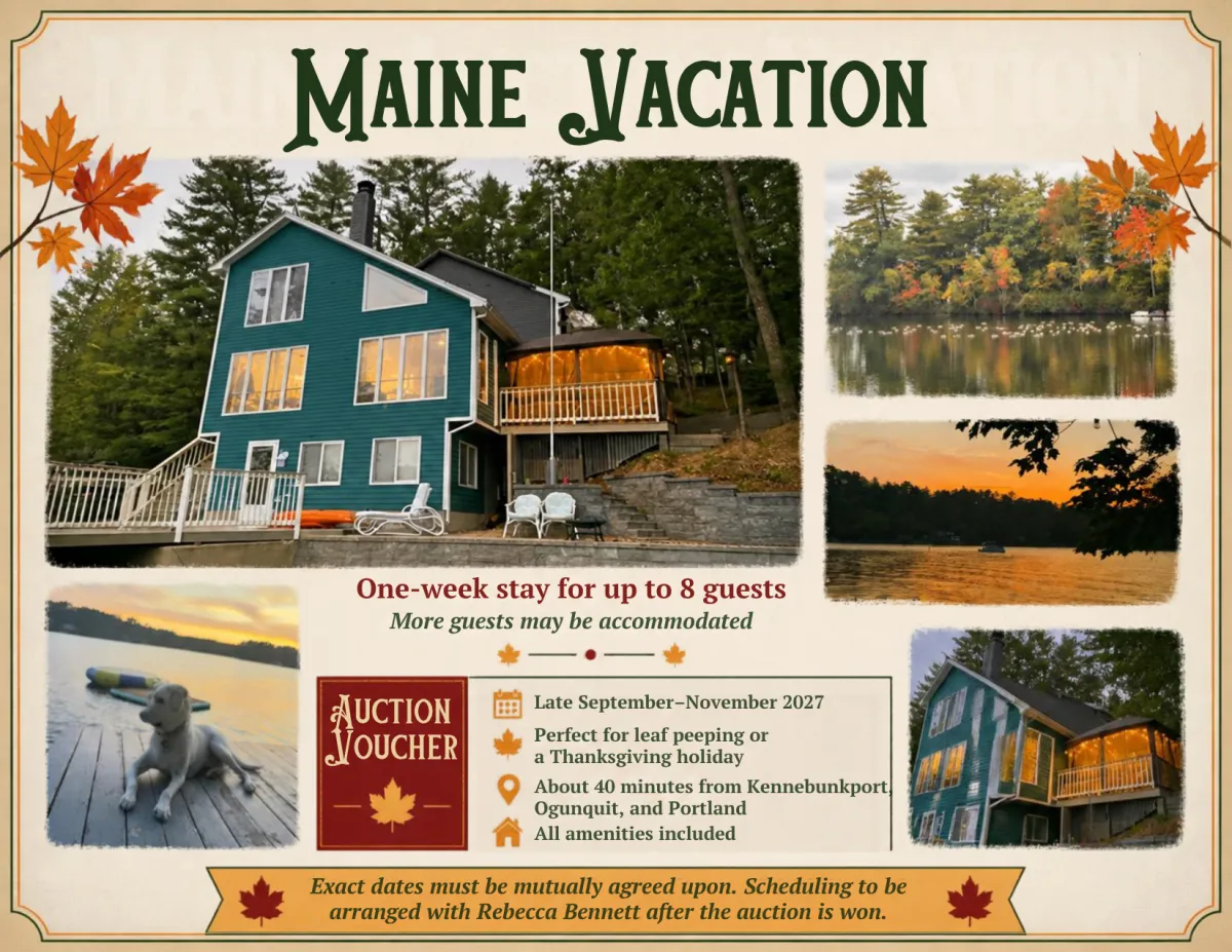 Maine Lakeside Escape for Up to 8 Guests